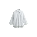 The Frankie Shop Menton Oversized Shirt - White/Blue Stripe - Oversized Minimalist Tops in Multicolour - Shop at Coveti