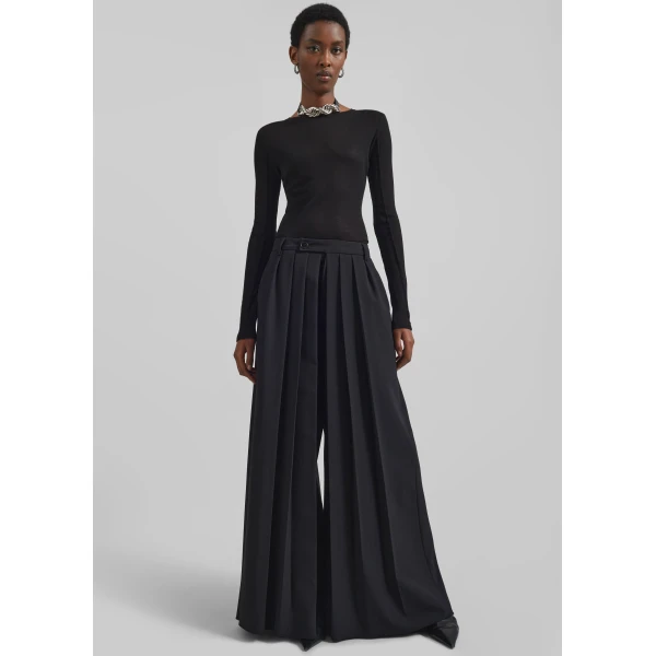 The Frankie Shop Mesa Sheer Long Sleeve Tee – Black Top, view 5