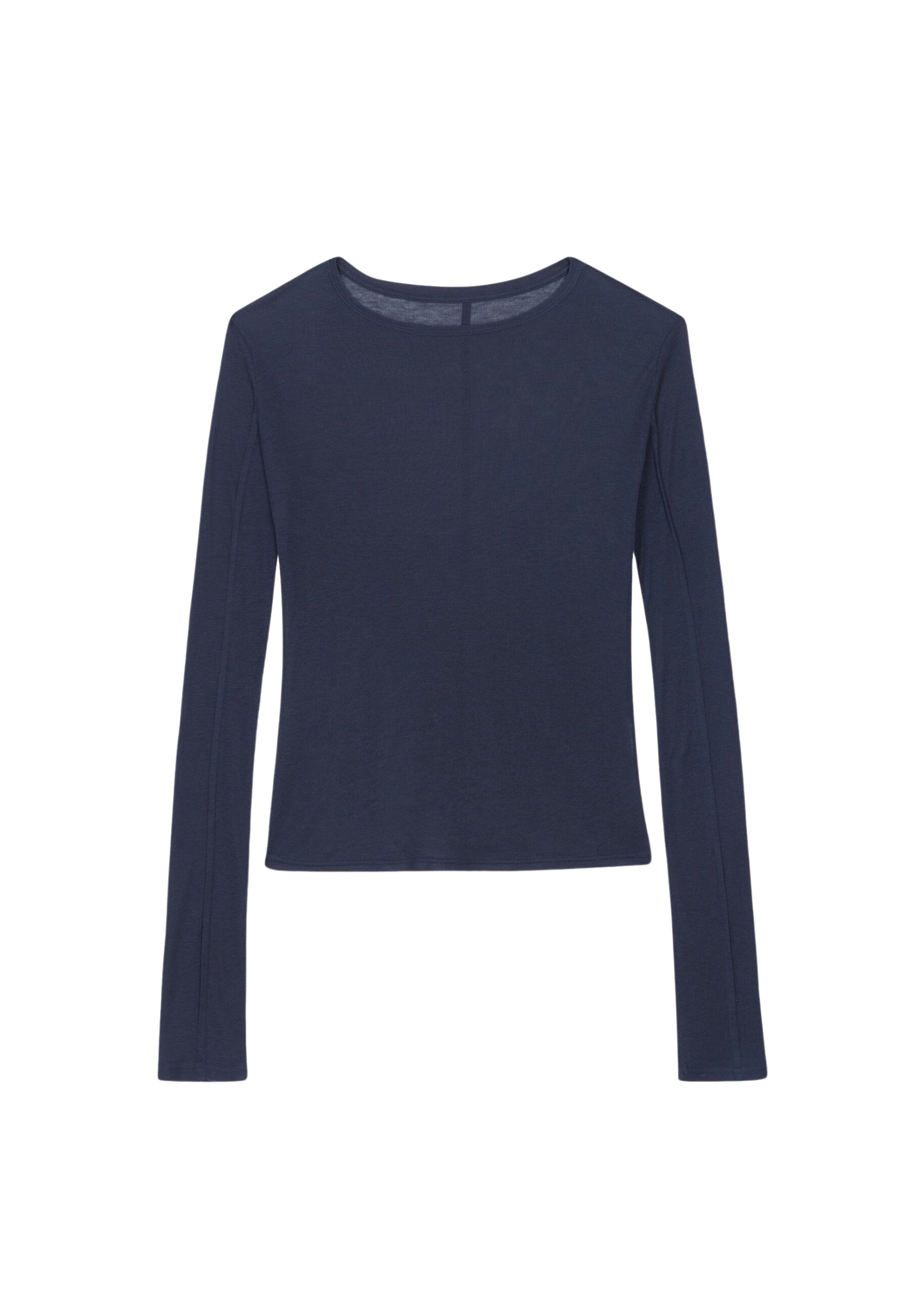 The Frankie Shop Mesa Sheer Long Sleeve Tee – Navy Top