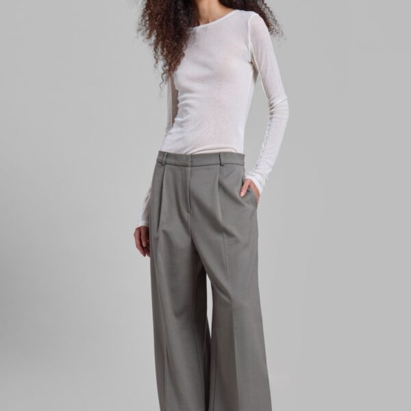 The Frankie Shop Mesa Sheer Long Sleeve Tee - White - Oversized Minimalist Tops in White - Shop at Coveti