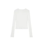 The Frankie Shop Mesa Sheer Long Sleeve Tee - White - Oversized Minimalist Tops in White - Shop at Coveti