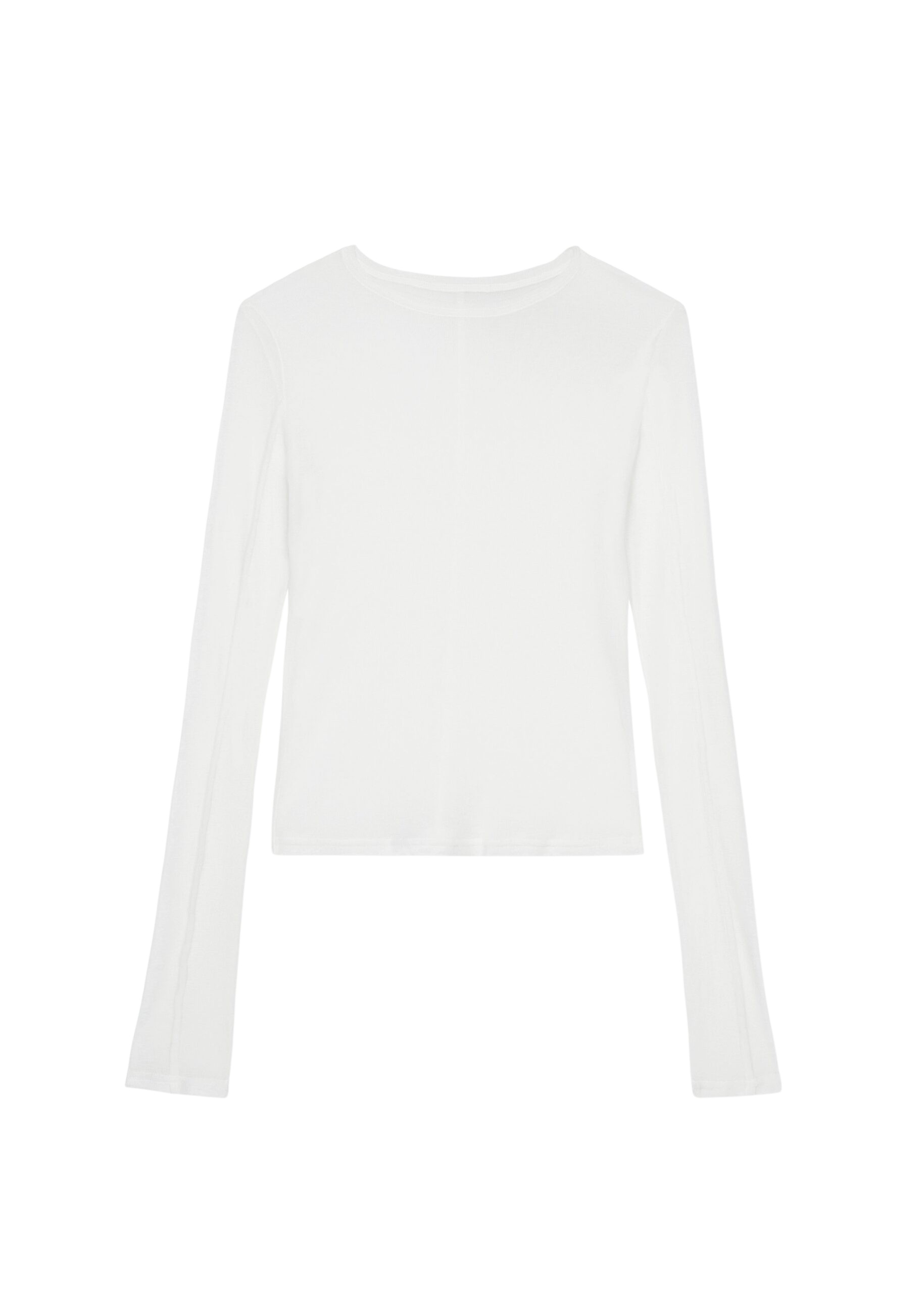 The Frankie Shop Mesa Sheer Long Sleeve Tee – White Top