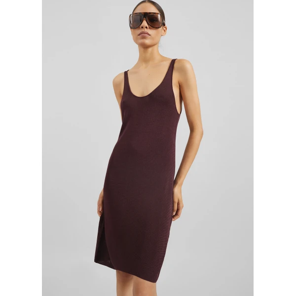 The Frankie Shop Miami Knit Mini Dress – Burgundy, view 2