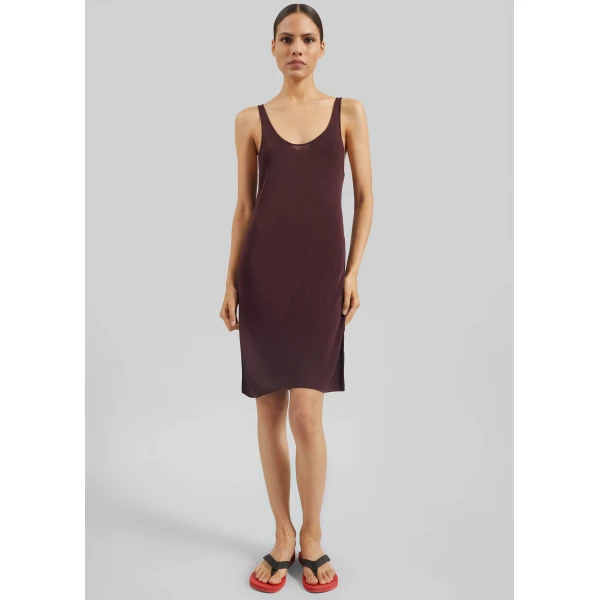 The Frankie Shop Miami Knit Mini Dress – Burgundy, view 4