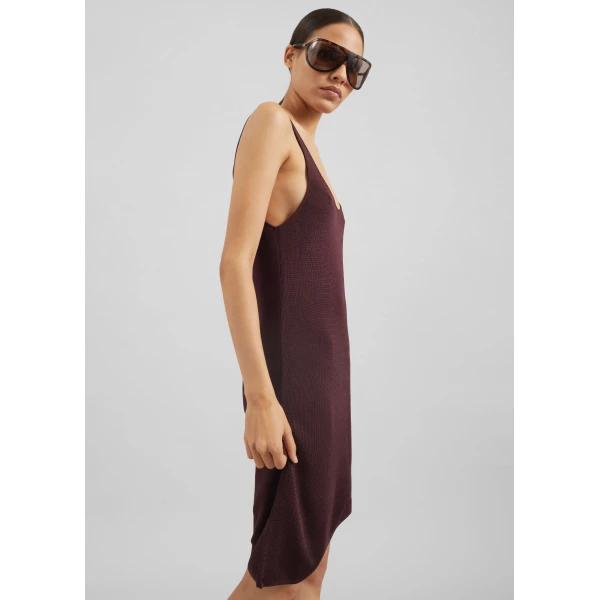 The Frankie Shop Miami Knit Mini Dress – Burgundy, view 5