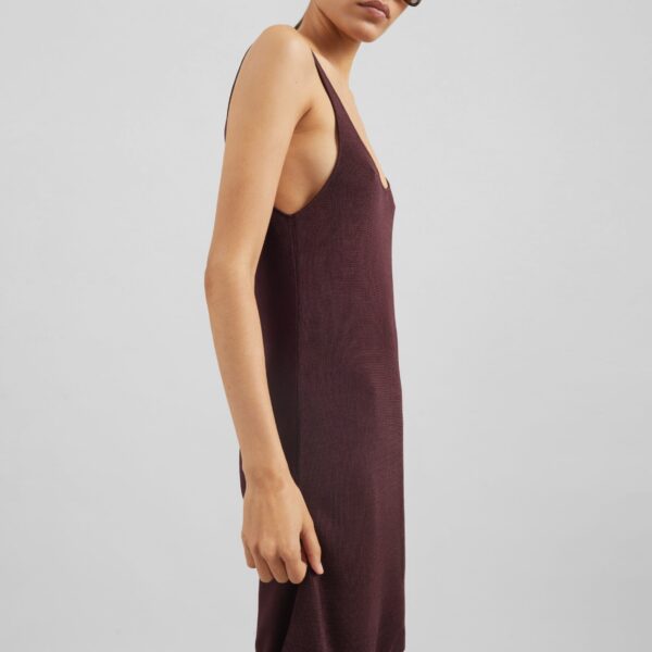 The Frankie Shop Miami Knit Mini Dress - Burgundy - Oversized Minimalist Dresses in Red - Shop at Coveti