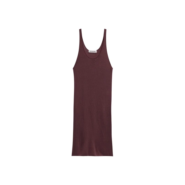 The Frankie Shop Miami Knit Mini Dress - Burgundy - Oversized Minimalist Dresses in Red - Shop at Coveti