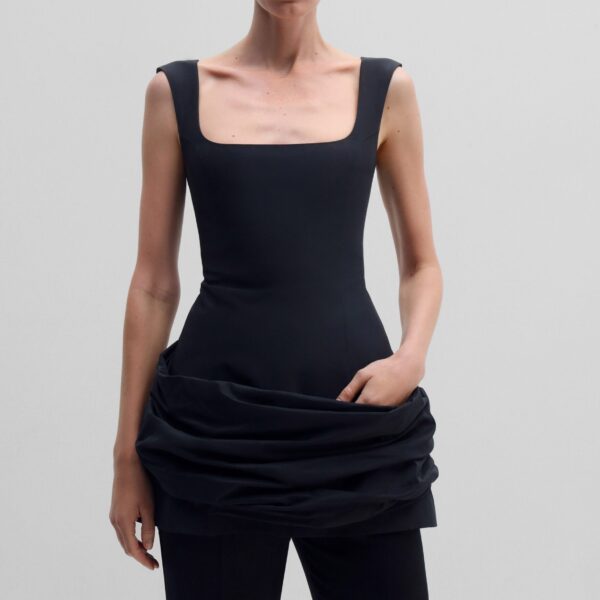 The Frankie Shop Mini Dress #04 - Black - Oversized Minimalist Dresses in Black - Shop at Coveti