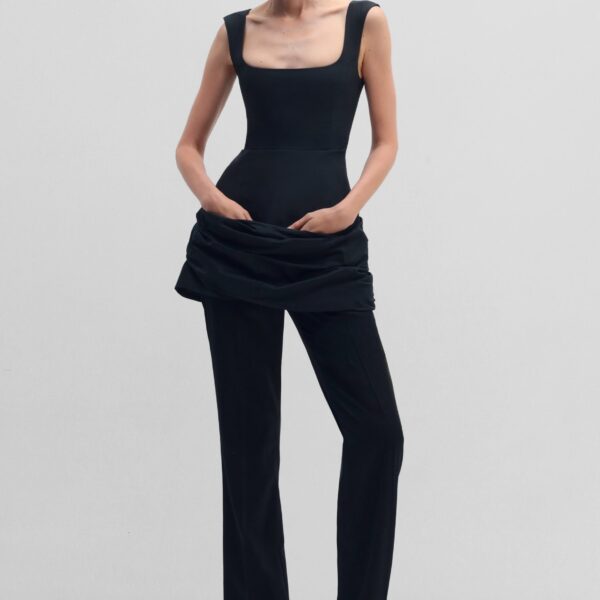 The Frankie Shop Mini Dress #04 - Black - Oversized Minimalist Dresses in Black - Shop at Coveti