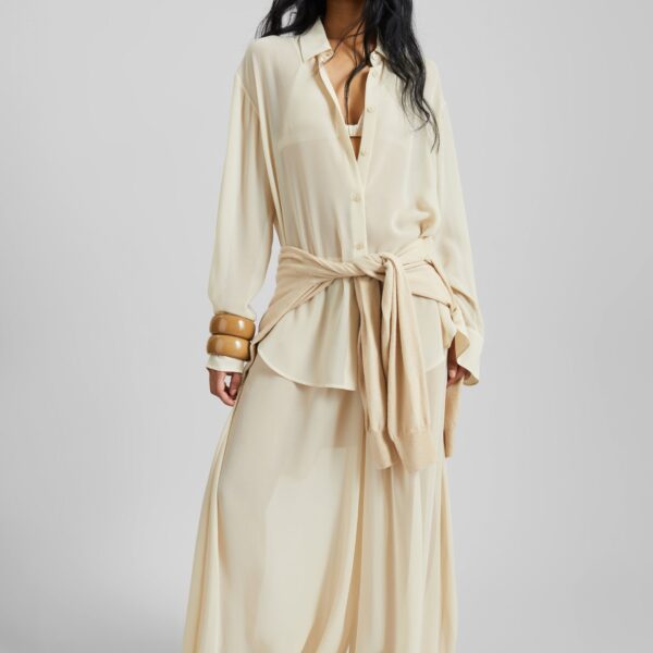 The Frankie Shop Mio Sheer Balloon Pants - Beige - Oversized Minimalist Pants in Beige - Shop at Coveti