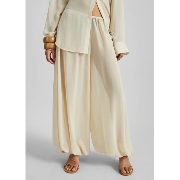 The Frankie Shop Mio Sheer Balloon Pants – Beige, view 3