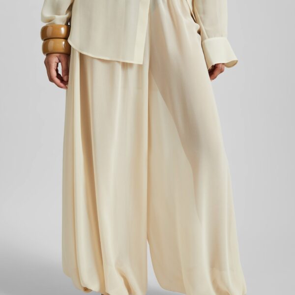The Frankie Shop Mio Sheer Balloon Pants - Beige - Oversized Minimalist Pants in Beige - Shop at Coveti