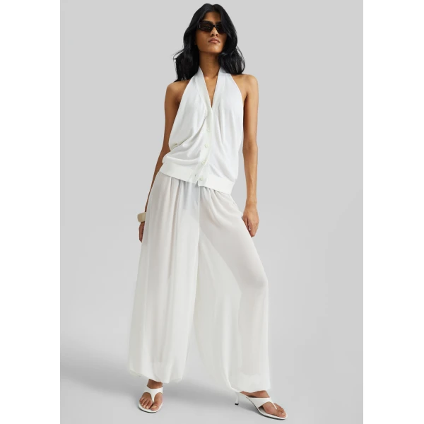 The Frankie Shop Mio Sheer Balloon Pants – White, view 2