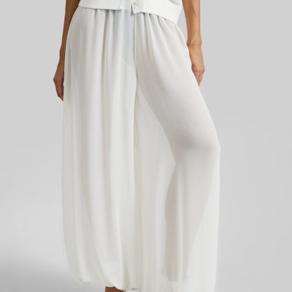 The Frankie Shop Mio Sheer Balloon Pants - White - Oversized Minimalist Pants in White - Shop at Coveti