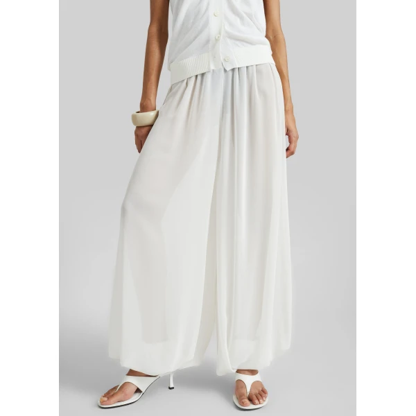 The Frankie Shop Mio Sheer Balloon Pants – White, view 5