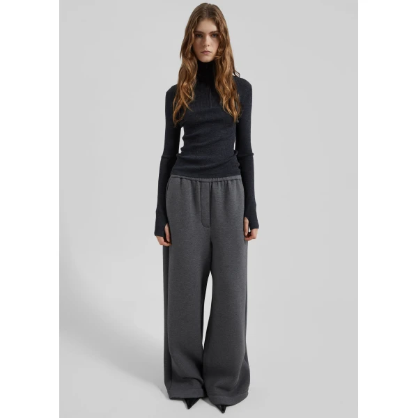 The Frankie Shop Mirca Neoprene Elastic Pants – Dark Grey, view 5