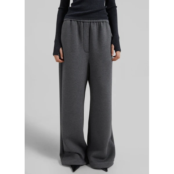 The Frankie Shop Mirca Neoprene Elastic Pants – Dark Grey, view 6