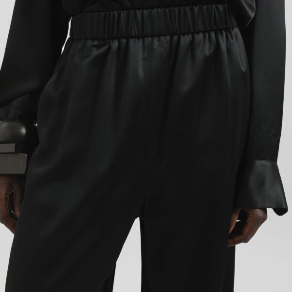 The Frankie Shop Mirca Satin Elastic Pants - Black - Oversized Minimalist Pants in Black - Shop at Coveti