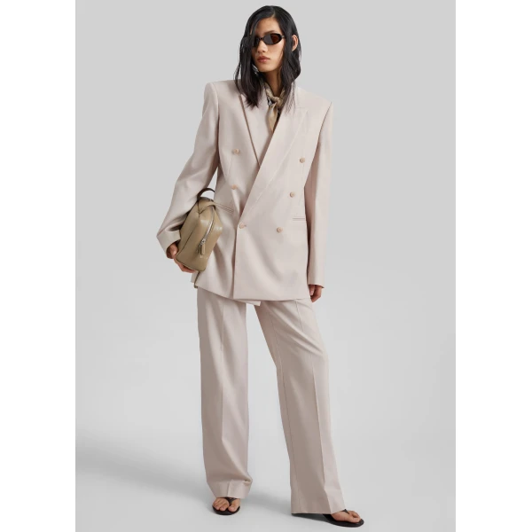 The Frankie Shop Monterey Structured Blazer – Faded Pink, view 4
