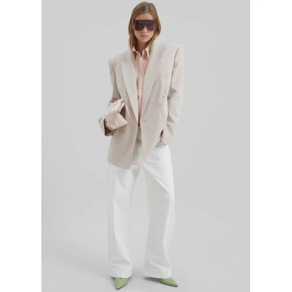 The Frankie Shop Monterey Structured Blazer – Faded Pink, view 6