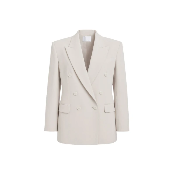 The Frankie Shop Monterey Structured Blazer - Faded Pink - Oversized Minimalist Jackets in Pink - Shop at Coveti