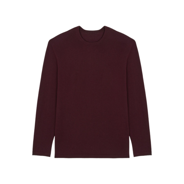 The Frankie Shop Morang Merino Wool Sweater - Burgundy - Oversized Minimalist Knitwear in Red - Shop at Coveti