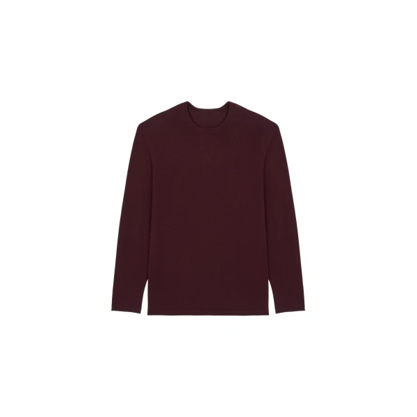 The Frankie Shop Morang Merino Wool Sweater - Burgundy - Oversized Minimalist Knitwear in Red - Shop at Coveti