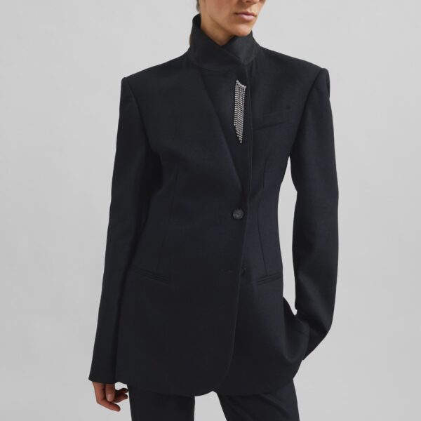 The Frankie Shop Morrison Crossover Blazer - Black - Oversized Minimalist Jackets in Black - Shop at Coveti
