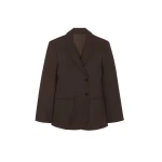 The Frankie Shop Morrison Crossover Blazer - Brown - Oversized Minimalist Jackets in Beige - Shop at Coveti