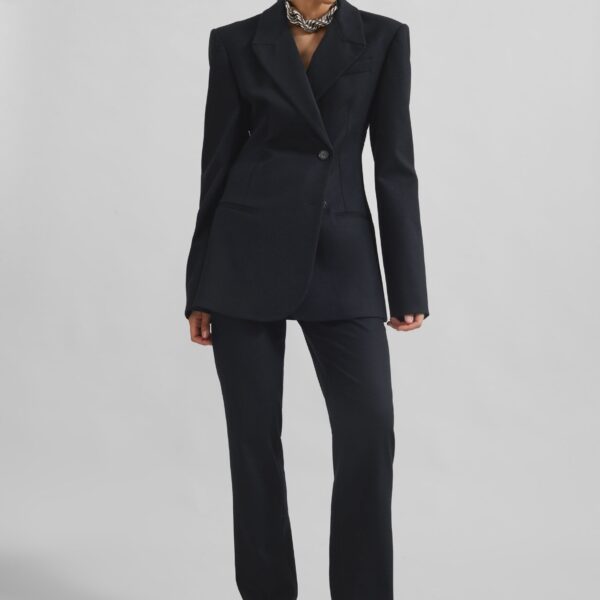 The Frankie Shop Morrison Long Trousers - Black - Oversized Minimalist Pants in Black - Shop at Coveti