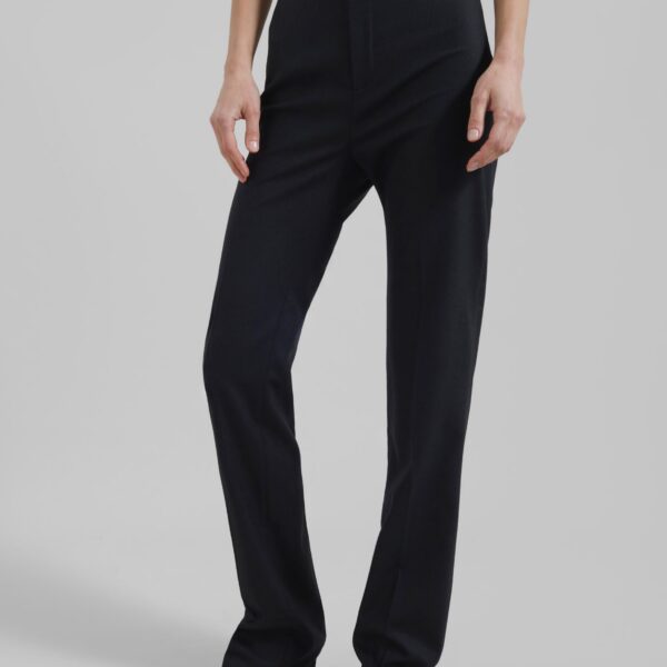The Frankie Shop Morrison Long Trousers - Black - Oversized Minimalist Pants in Black - Shop at Coveti