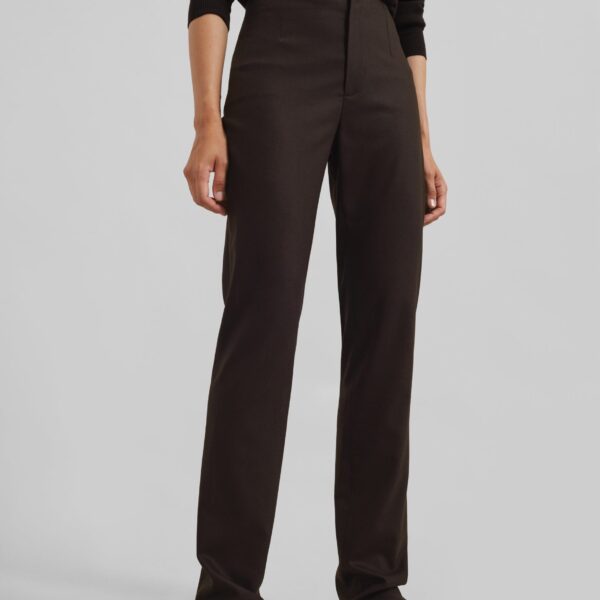 The Frankie Shop Morrison Long Trousers - Brown - Oversized Minimalist Pants in Beige - Shop at Coveti