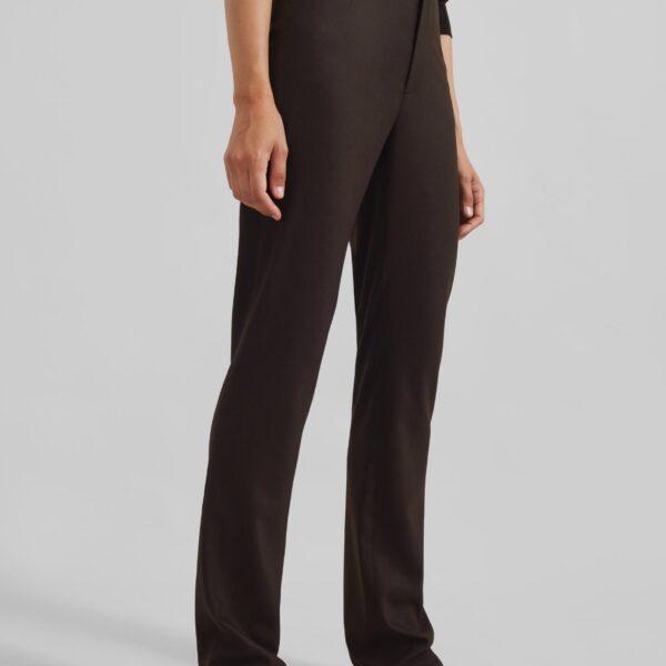 The Frankie Shop Morrison Long Trousers - Brown - Oversized Minimalist Pants in Beige - Shop at Coveti