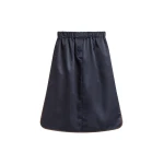The Frankie Shop Munich Contrast Piping Midi Skirt - Navy - Oversized Minimalist Skirts in Blue - Shop at Coveti
