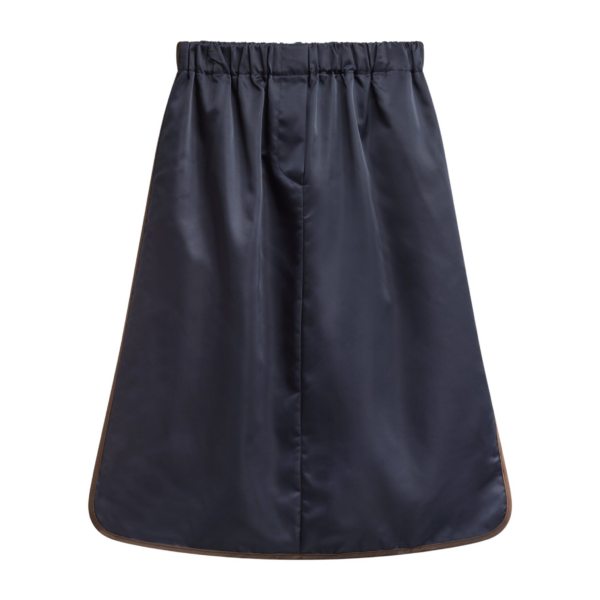 The Frankie Shop Munich Contrast Piping Midi Skirt - Navy - Oversized Minimalist Skirts in Blue - Shop at Coveti