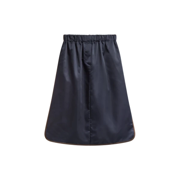 The Frankie Shop Munich Contrast Piping Midi Skirt - Navy - Oversized Minimalist Skirts in Blue - Shop at Coveti