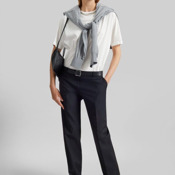The Frankie Shop Nantes Straight Trousers - Black - Oversized Minimalist Pants in Black - Shop at Coveti