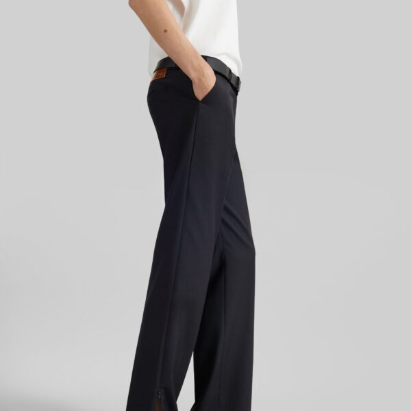 The Frankie Shop Nantes Straight Trousers - Black - Oversized Minimalist Pants in Black - Shop at Coveti