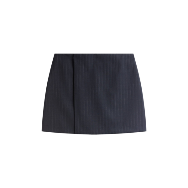 The Frankie Shop Narah Mini Skirt - Navy/White Pinstripe - Oversized Minimalist Skirts in Multicolour - Shop at Coveti