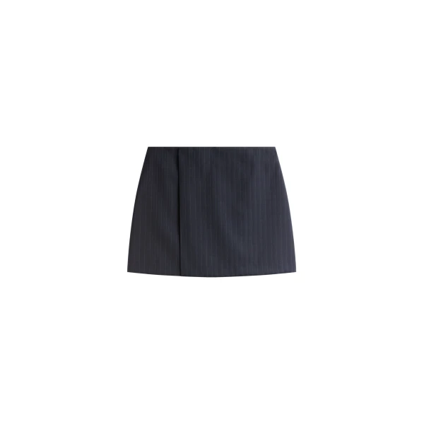 The Frankie Shop Narah Mini Skirt - Navy/White Pinstripe - Oversized Minimalist Skirts in Multicolour - Shop at Coveti
