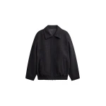 The Frankie Shop Natick Blouson Jacket - Charcoal Multi Stripe - Oversized Minimalist Jackets in Multicolour - Shop at Coveti