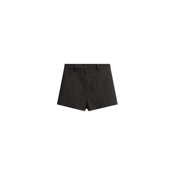 The Frankie Shop Natick Hot Pants - Charcoal Multi Stripe - Oversized Minimalist Shorts in Multicolour - Shop at Coveti