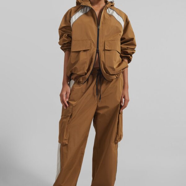 The Frankie Shop Navan Cargo Pants - Brown - Oversized Minimalist Pants in Beige - Shop at Coveti