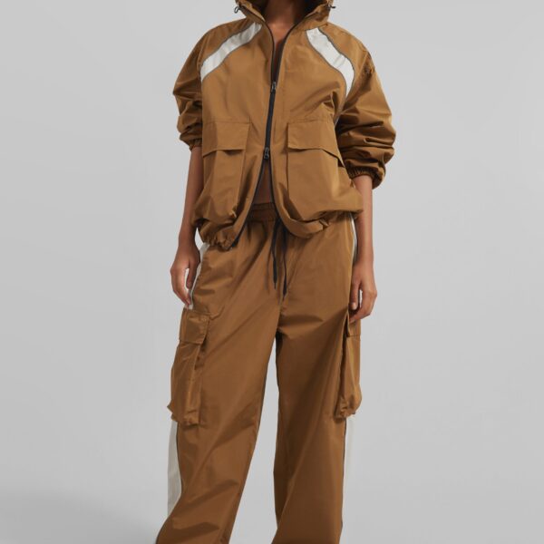 The Frankie Shop Navan Cargo Pants - Brown - Oversized Minimalist Pants in Beige - Shop at Coveti