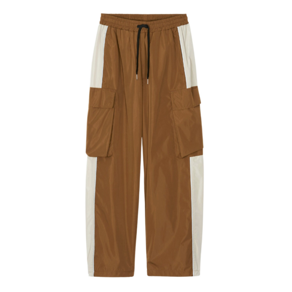 The Frankie Shop Navan Cargo Pants - Brown - Oversized Minimalist Pants in Beige - Shop at Coveti