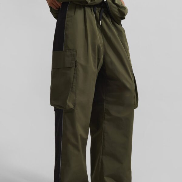 The Frankie Shop Navan Cargo Pants - Khaki - Oversized Minimalist Pants in Green - Shop at Coveti