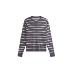 The Frankie Shop Nelas Knit Sheer Zip Pullover - Grey Stripe - Oversized Minimalist Knitwear in Multicolour - Shop at Coveti