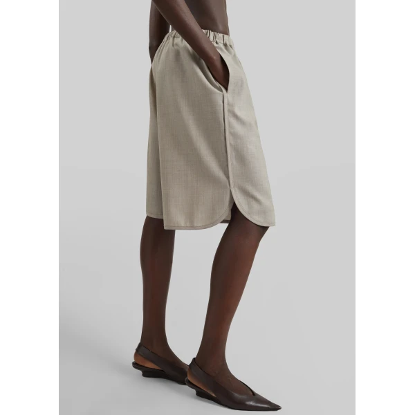 The Frankie Shop Nelis Suiting Bermuda Shorts – Beige Melange, view 3