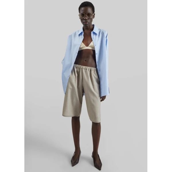 The Frankie Shop Nelis Suiting Bermuda Shorts – Beige Melange, view 4