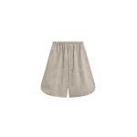 The Frankie Shop Nelis Suiting Bermuda Shorts - Beige Melange - Oversized Minimalist Shorts in Beige - Shop at Coveti